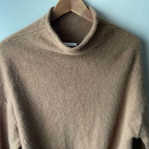 Aritzia Wilfred Luxe Cashmere Cyprie mock neck Sweater in rich chestnut large - Picture 9 of 14